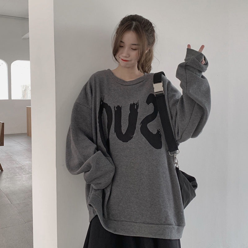 Áo sweater Nữ Dáng Rộng Tay Dài Mùa Thu
