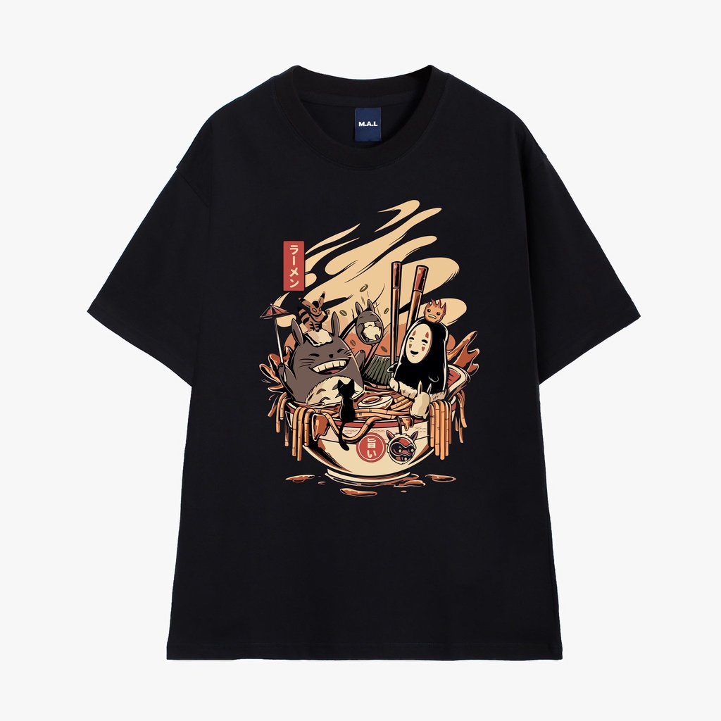 Áo Thun Tay Lỡ Unisex Ramen Spirited Away, Áo Phông Nam Nữ Form Rộng Thời Trang –MALUNI005- MAL STORE