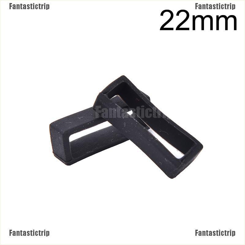 Fantastictrip 2pcs 14mm-26mm Rubber Silicone Watch Band Loop Strap Small Holder Locker Keeper