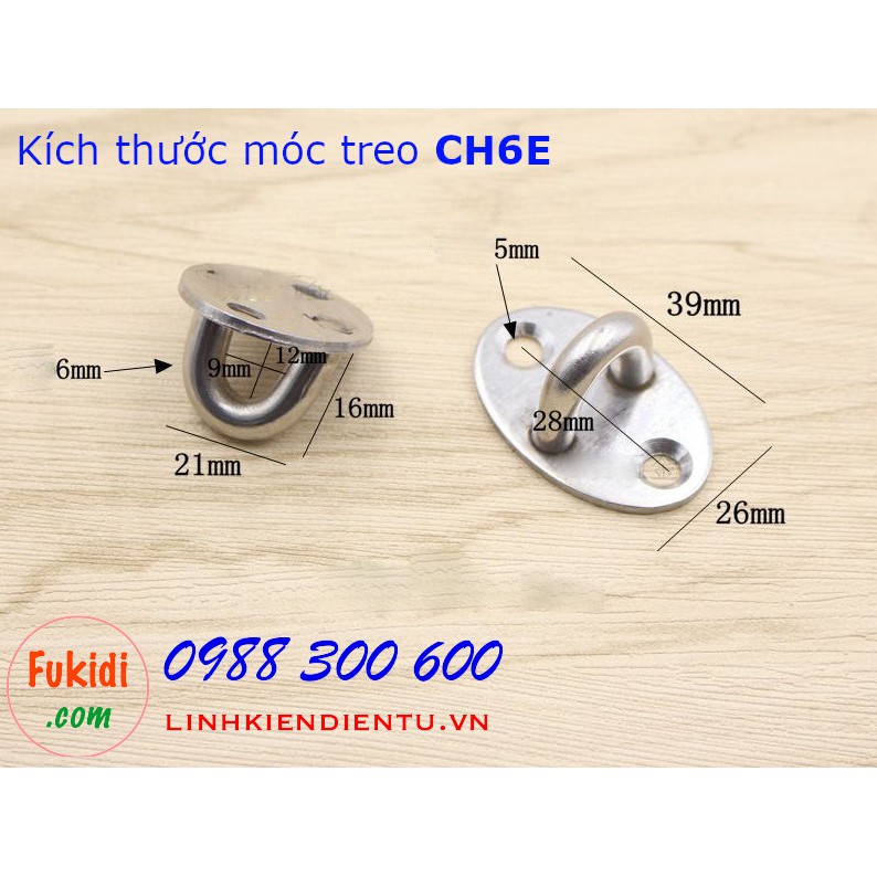 Móc treo quạt trần, treo đèn trang trí, treo xích đu, treo ghế đu size M6 - CH6E, CH6R