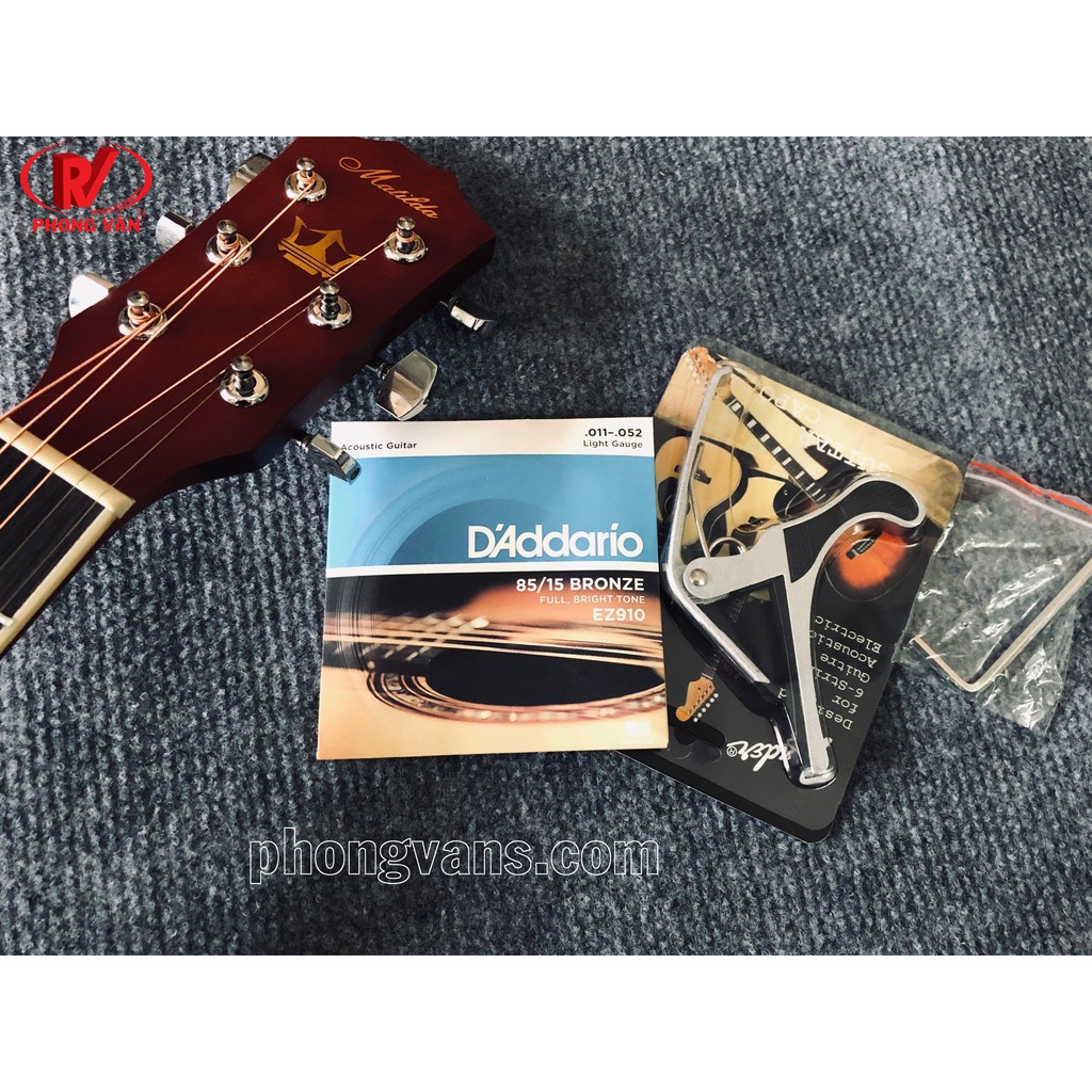 Đàn guitar acoustic màu gỗ fender/ TẶNG FULL PHỤ KIỆN/