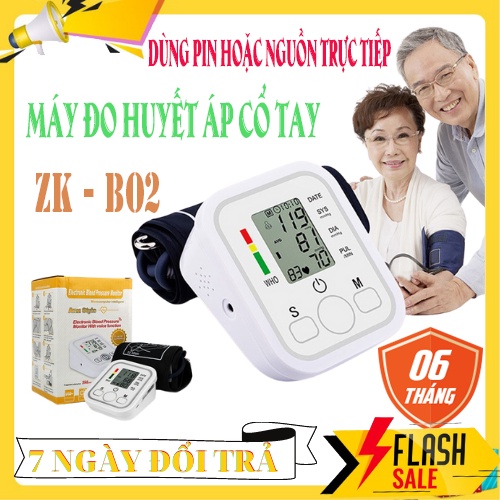 Máy Đo Huyết Áp Bắp Tay ZK - B02 . Màn hình có màu - Giọng nói tiếng anh . Bảo hành 6 tháng