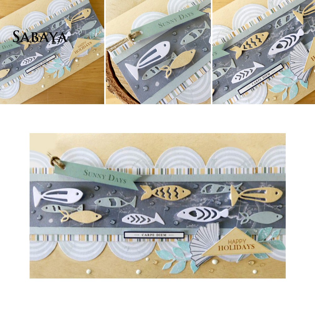 Khuôn cắt giấy bằng kim loại thiết kế cá trang trí sổ lưu niệm