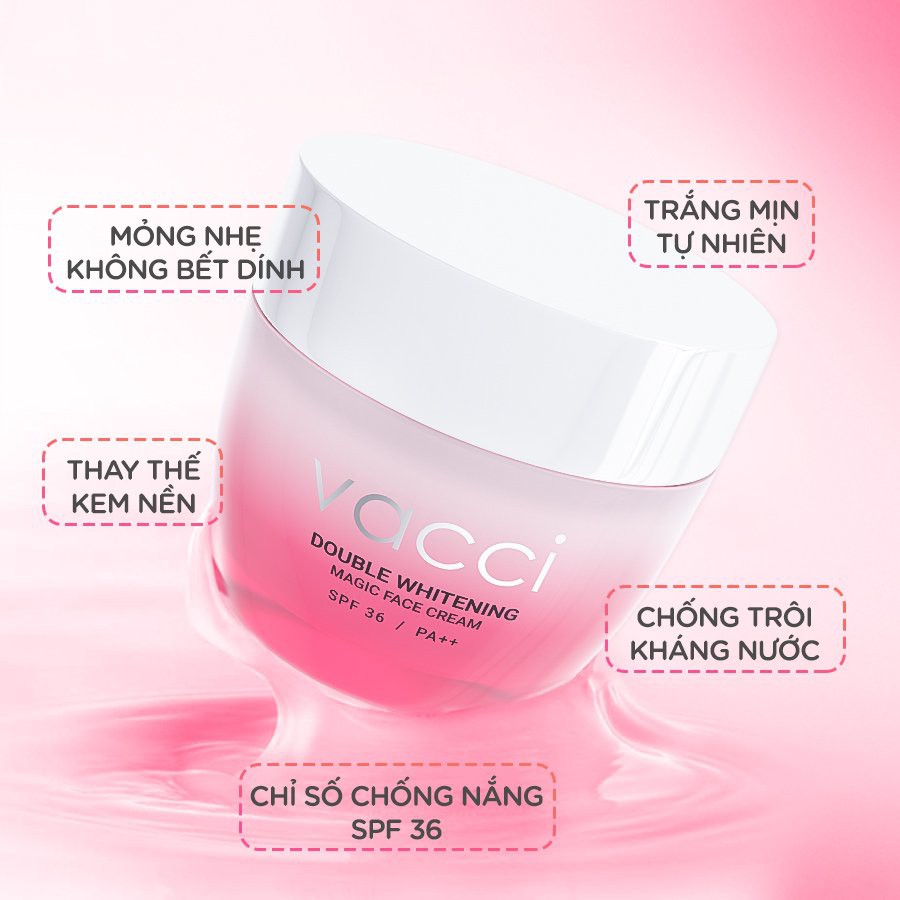Kem Dưỡng Trắng Nâng Tone Da Mặt Vacci Double Whitening Magic Face Cream 50ml