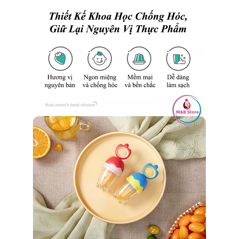 Túi Nhai Ăn Dặm, Trái Cây Chống Hóc Silicon, Bộ Gồm 3 Túi Lưới - KUB