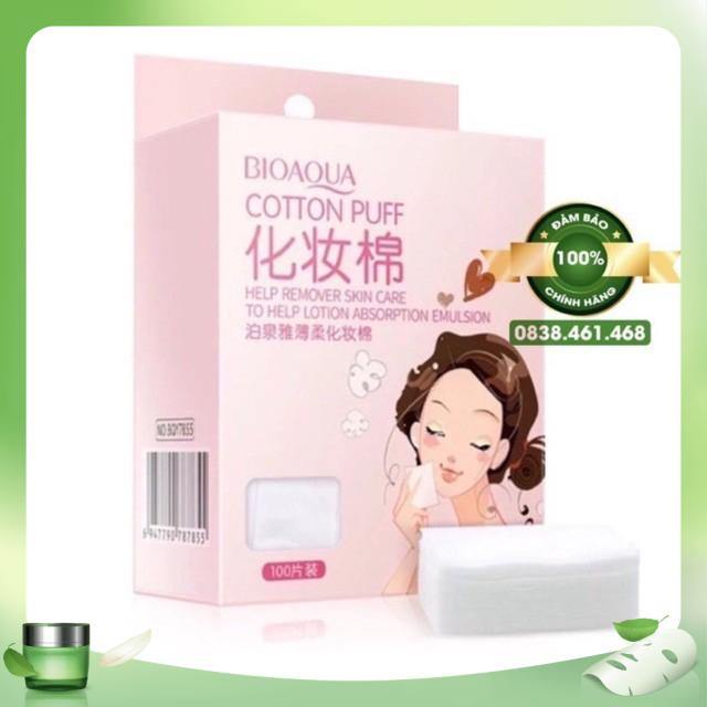 Bông Tẩy Trang Chính Hãng BioAqua 1 Hộp 100 Miếng