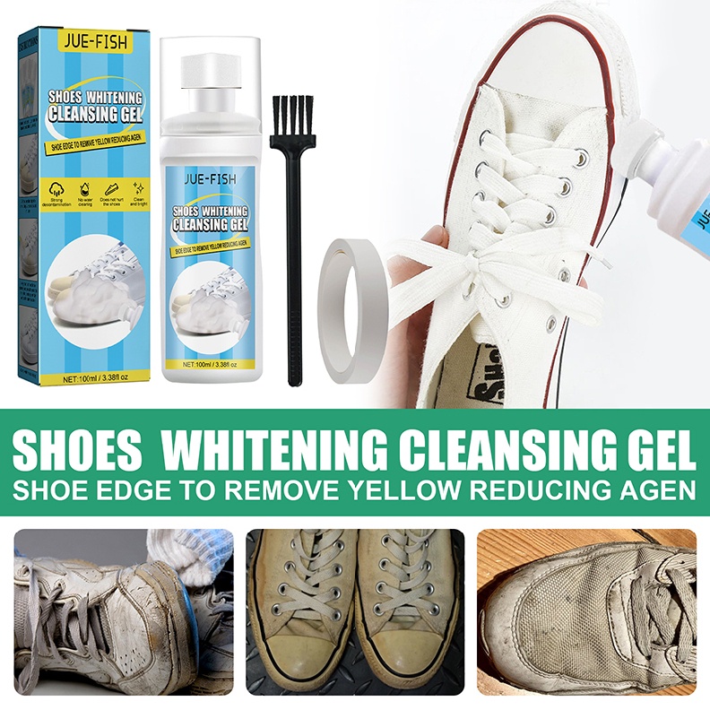 100ml Shoes Whitening Cleansing Gel Shoe Stain Remover Brush Tape
