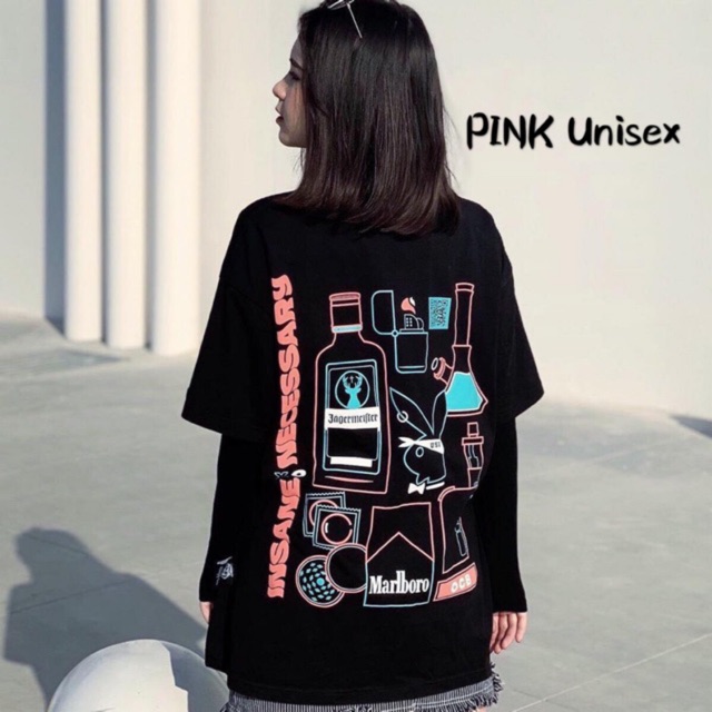 [ PINK ] Áo thun tay lỡ form rộng INSANE NECES Unisex
