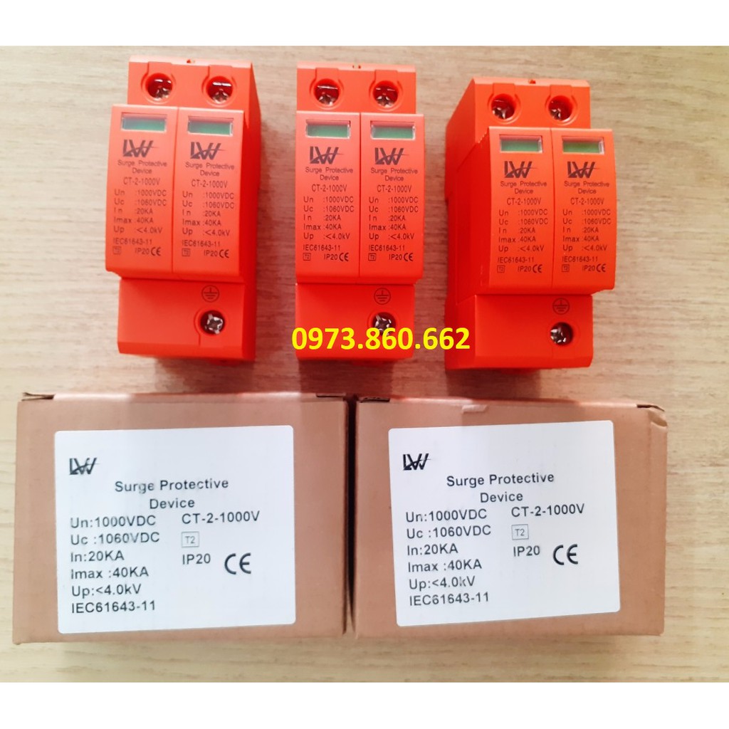 Combo 1 Aptomat DC + 1 Chống sét DC