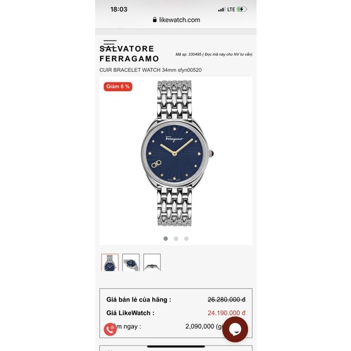 Đồng hồ nữ ⌚️Salvatore Ferragamo Cuir - 🆕 collection nhà SF