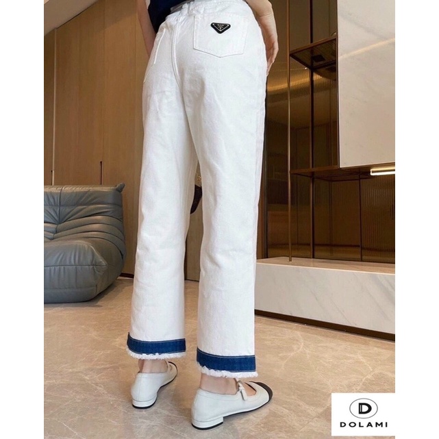 Quần xuông prada phối bò