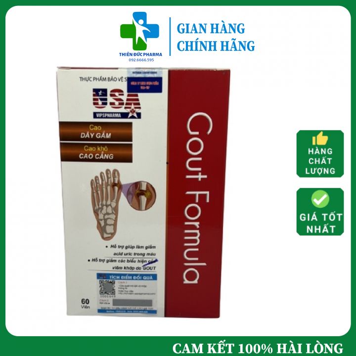 Viên Uống Gout Formula Làm Giảm Acid Uric Và Viêm Sưng Do Gout