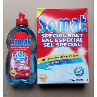 Combo Muối rửa bát Somat 1,2kg + Nước làm bóng Somat 750ml