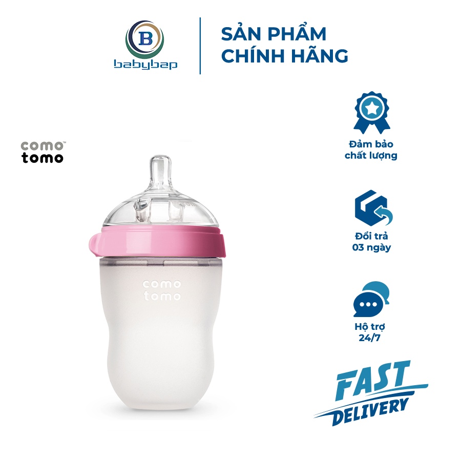 Bình Sữa Silicone Comotomo 250ml Mềm Mại, Trơn Mịn