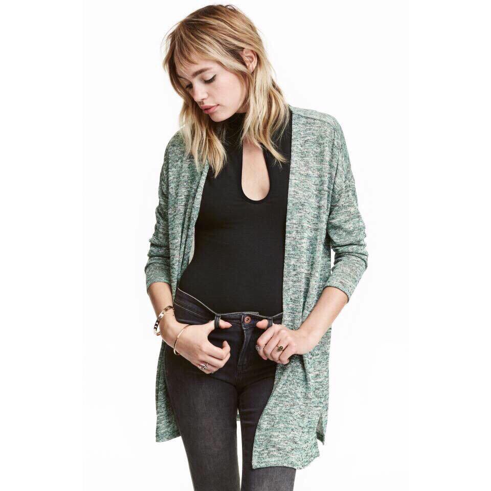 Áo khoác Cardigan len mỏng HM dư xịn - dáng dài qua gối