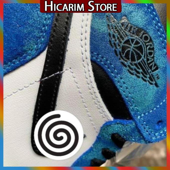 Giày thể thao Jordan xanh loang nước biển cổ cao, Giày JD1 high tie dye cao cổ nam nữ siêu hot Full Box Bill + tặng dây