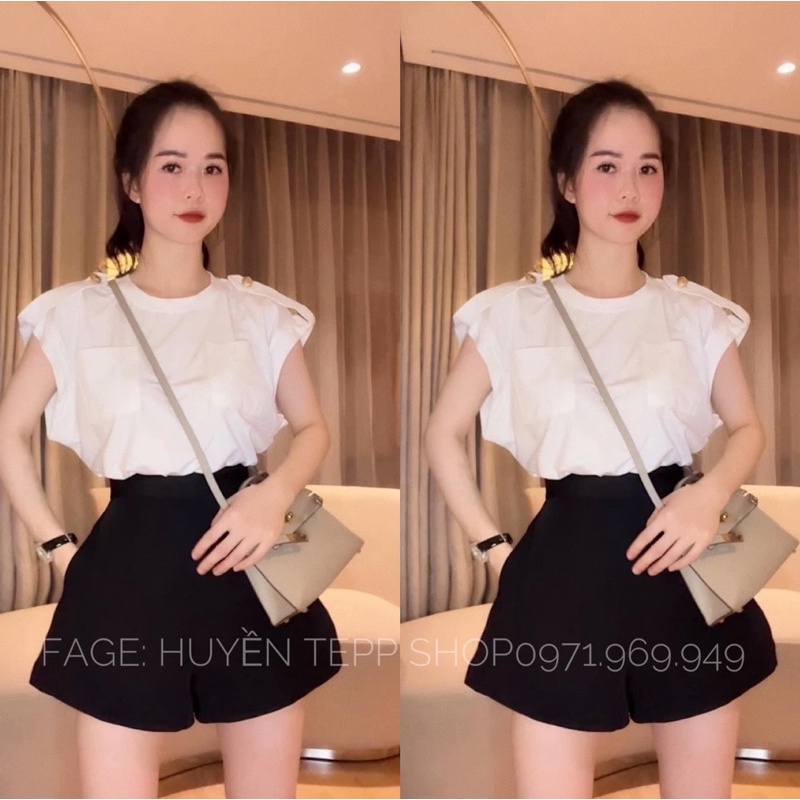 Áo thun túi hộp khuy vai siêu hot