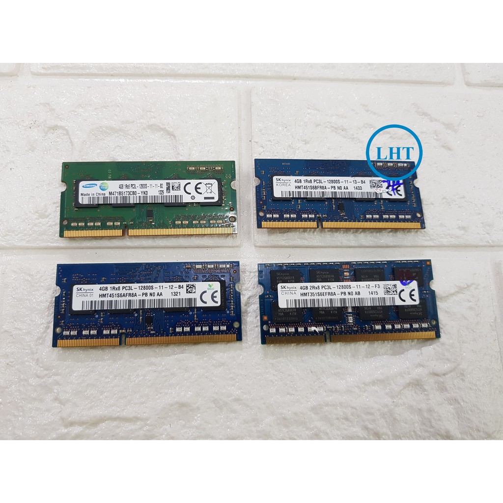 RAM Laptop DDR3L 4G PC3L Bus 1600 MHz (PC3L-12800s) Cũ Tháo Máy