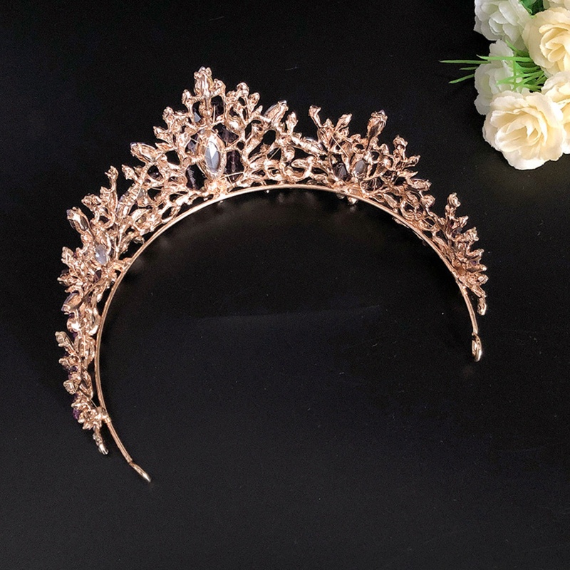 Vương Miện Đính Pha Lê Tím Thời Trang Dành Cho Cô Dâu