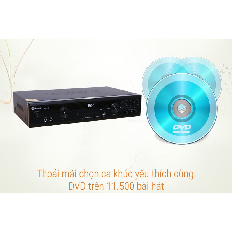 Máy karaoke Arirang AR-36D (kèm 2 mic) - Hàng chính hãng