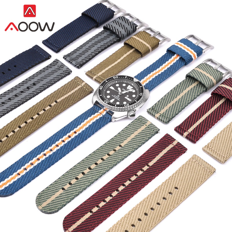 Dây Đeo Bằng Sợi Nylon 18mm 20mm 22mm Cho Đồng Hồ Samsung S3 Huawei Watch GT 2 46mm Seiko