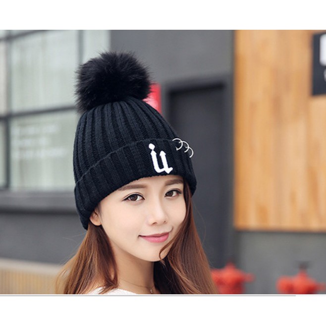 Mũ len, nón len phối khoen tua rua A112 mềm mại, 2 lớp, lót lông, ấm ấp, dùng quanh năm