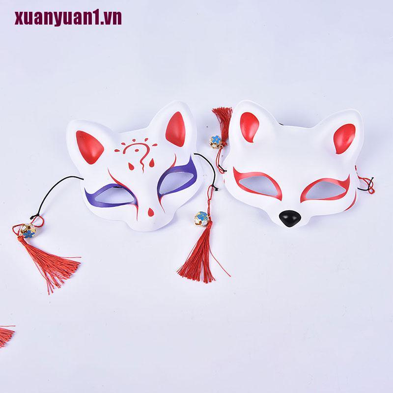 [xuanyuan1] Mặt Nạ Hóa Trang Cáo Nửa Mặt Hóa Trang Halloween Nhật Bản