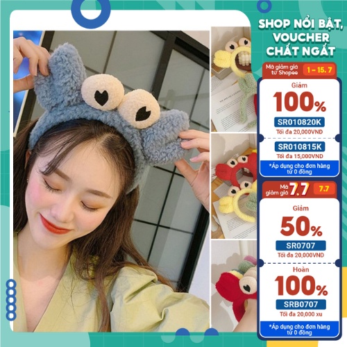 Bờm cài tóc Chimi PK028, bờm cute nhiều mẫu cua mắt lồi, cá mập, cà rốt, sừng hươu, dâu tây, tai gấu, mickey