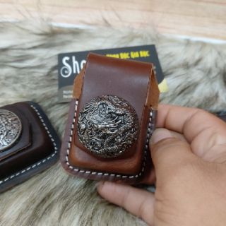 Bao da đừng bật lửa Zippo hàng cao cấp da thật 100%