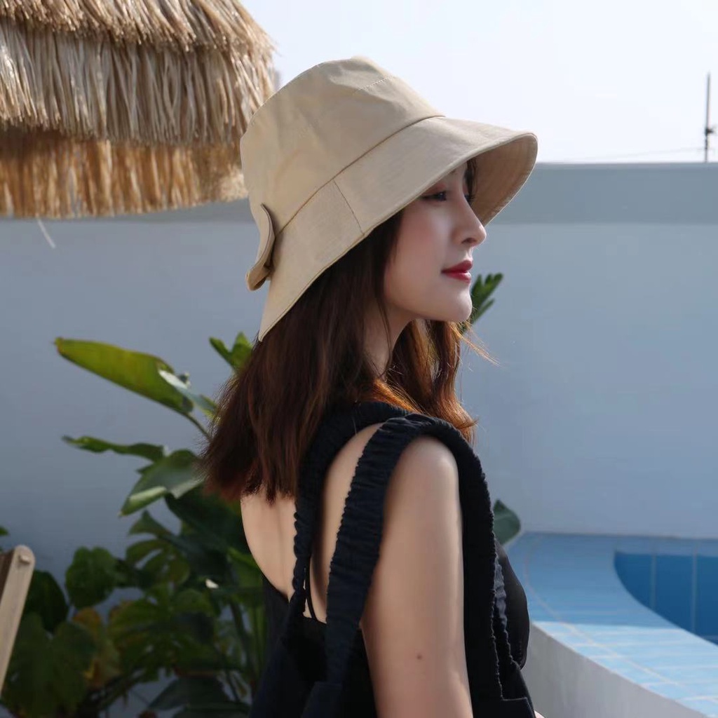 Nón Bucket Vành Rộng Đính Nơ Phong Cách Nhật Bản Thời Trang Mùa Hè Mới Cho Nữ
