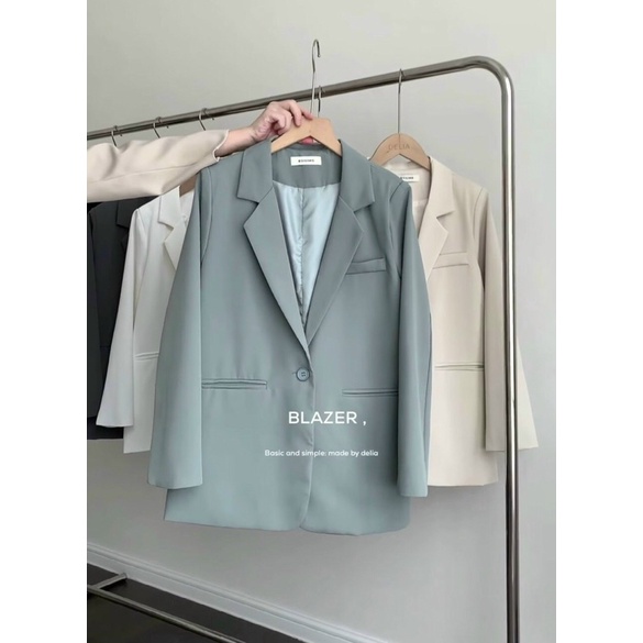 Áo blazer boiling nữ 2 lớp fom rộng - áo Vest nữ  dài tay 1 cúc chuẩn hàng quảng châu