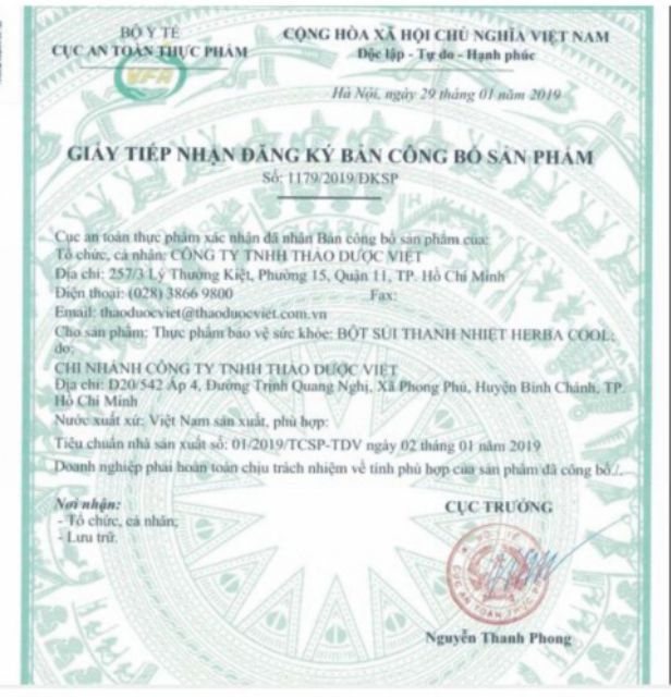✅  BỘT SỦI THANH NHIỆT HERBA COOL