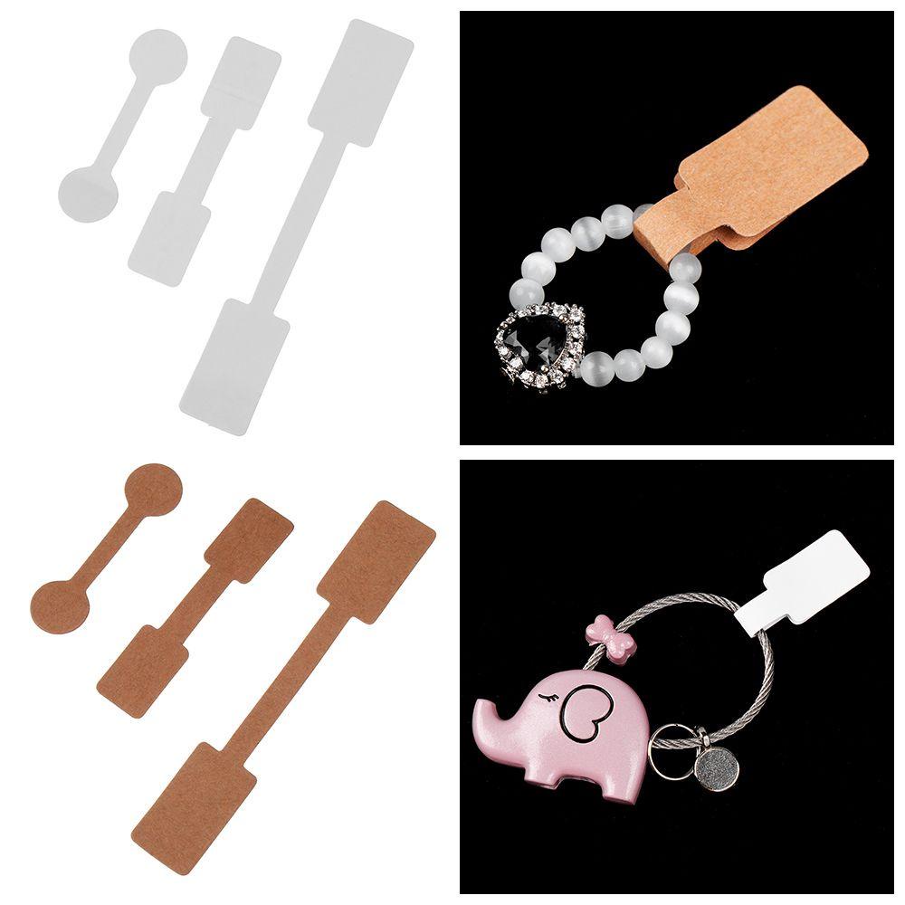 Set 100 Nhãn Giấy Kraft Màu Nâu / Trắng Treo Vòng Tay Trang Sức
