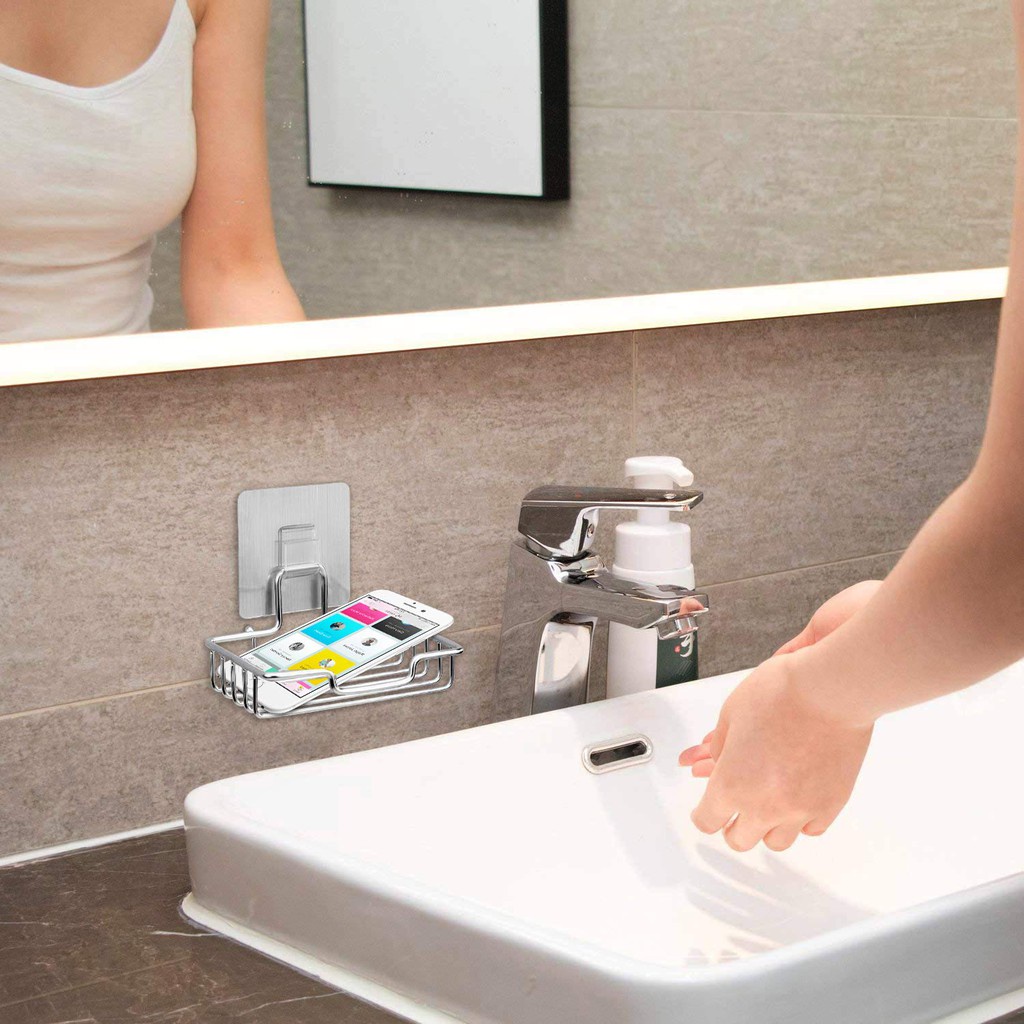 Khay Để Xà Bông Dán Tường Nhựa ABS 2 Lớp Thoát Nước Thông Minh