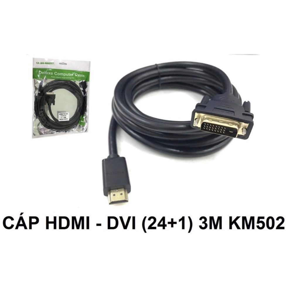 Cáp HDMI sang DVI 24-1 kim Kingmaster KM051- Hàng chính hãng