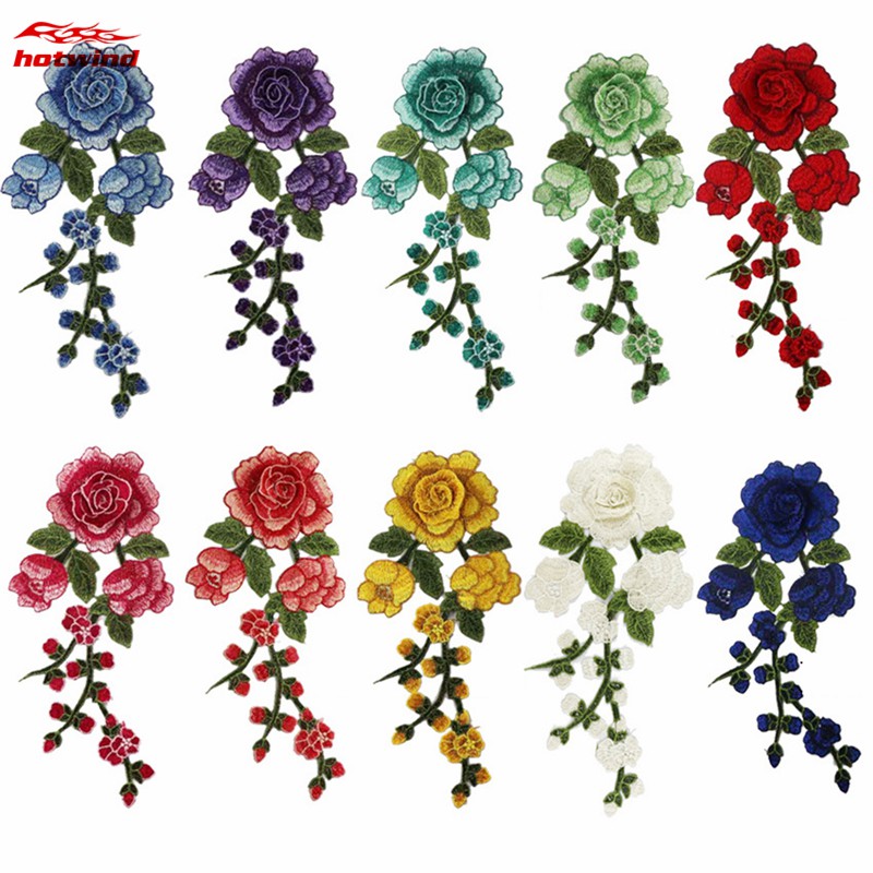 Miếng Thêu Hình Bông Hoa Trang Trí Quần Áo 12 Màu Tùy Chọn