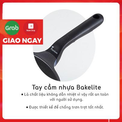 Chảo rán chống dính ilo Kitchen Titanium Hàn Quốc ( 20cm / 26cm / 28cm ), tặng 1 sạn dừa