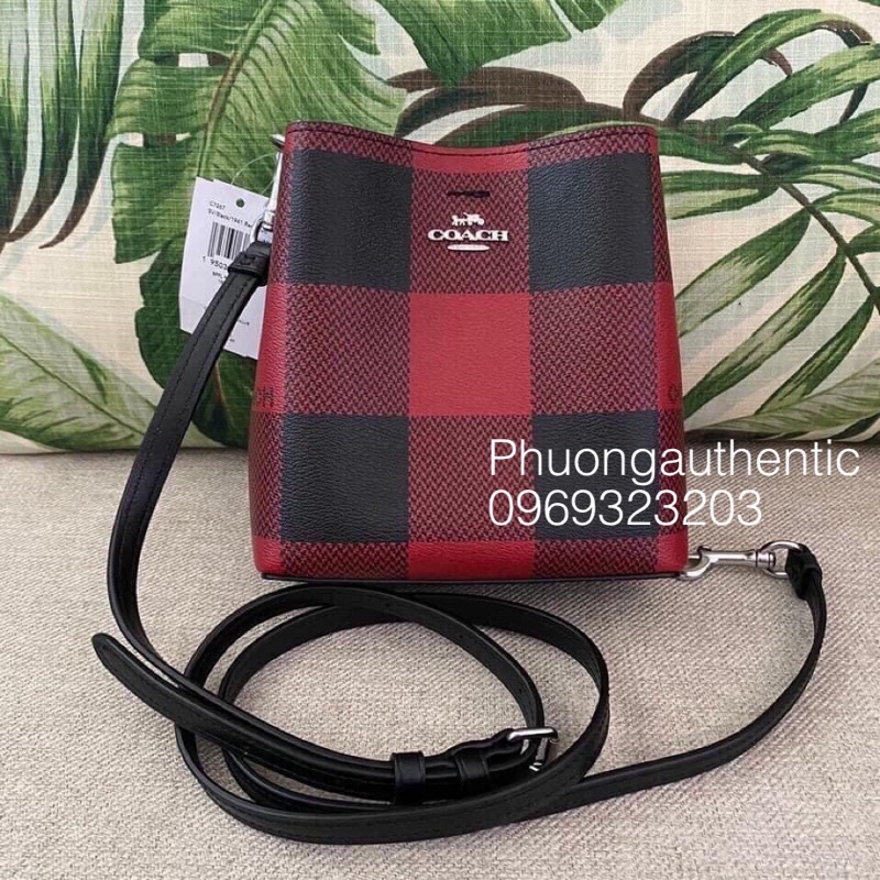 Túi Coach bucket mini C7267 multi red AUTHENTIC