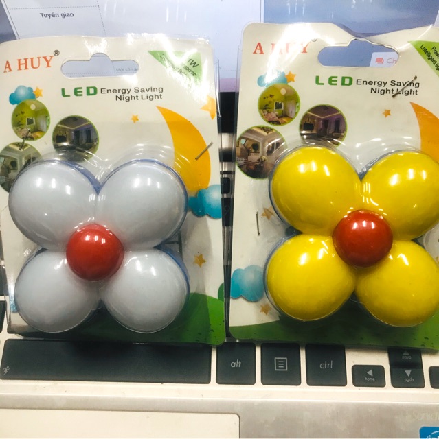 Đèn ngủ cảm ứng hình hoa 4 cánh