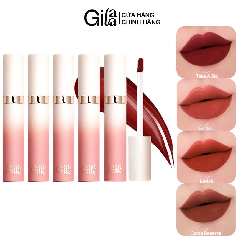 [PONY x Gilaa] Son Kem Lì, Lâu Trôi Hàn Quốc Gilaa Long Wear Lip Cream (Rich Rosie Edition)