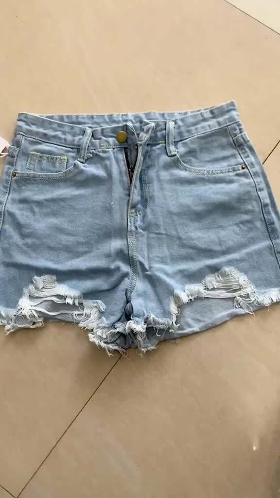 Quần đùi denim LENBACH lưng cao ống rộng 5 màu sắc tùy chọn thiết kế rách thời trang Hàn Quốc cá tính | BigBuy360 - bigbuy360.vn