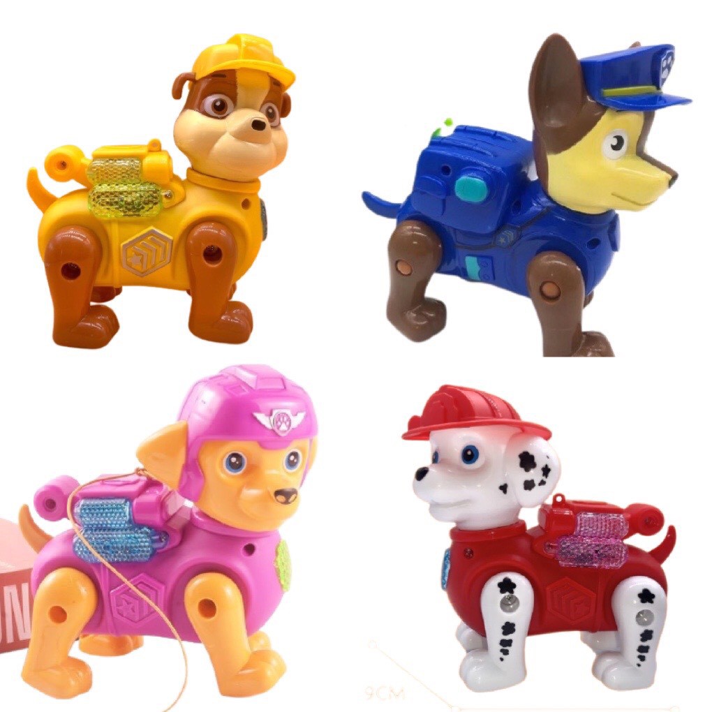 Đồ chơi chó cứu hộ PAW TROL dắt dây chạy pin đèn nhạc cho bé