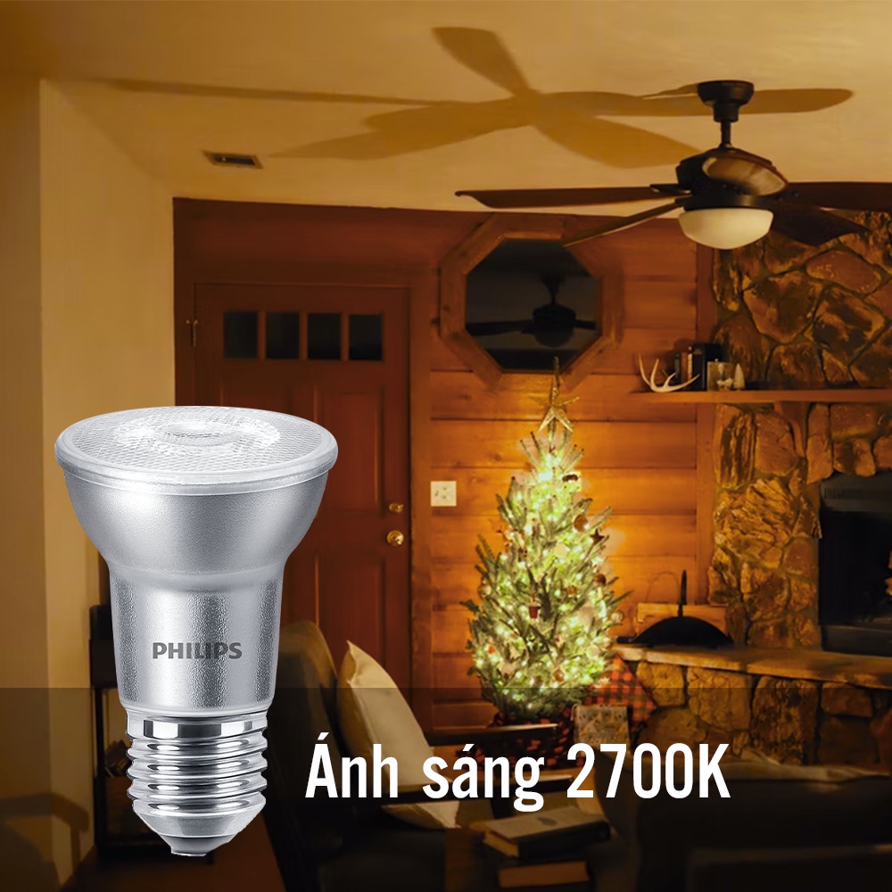 Bóng đèn Philips MAS LEDspot D 6-50W E27 827 PAR20 25D - Màu ánh sáng vàng 2700K (01 bóng)