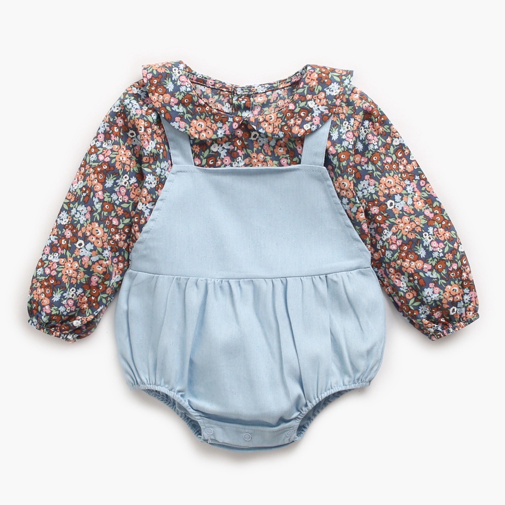 Bộ Áo Liền Quần Bằng Cotton In Hoa Thời Trang Dành Cho Bé Trai Gái 0042