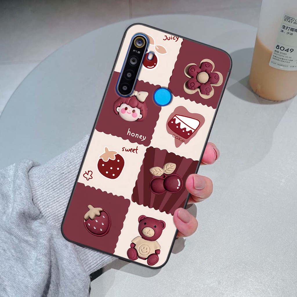 Ốp Realme 5 / 5 Pro / C3 in hình trái tim, caro kẹo ngọt đầy cá tính siêu đẹp siêu chất