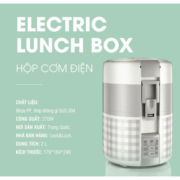 Hộp cơm điện Lock&Lock EJR216 - Hàng chính hãng bảo hành 12 tháng tại các showroomm của Lock&Lock. | BigBuy360 - bigbuy360.vn