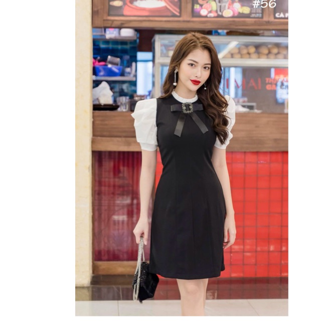 Đầm tiểu thư kèm nơ (ảnh thật)
