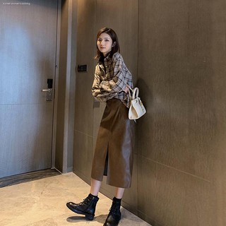 Chân Váy FeiFanXiaoBai Da Pu Phong Cách Retro Trẻ Trung Cá Tính Dành Cho Nữ