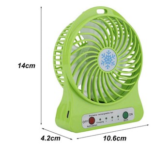 Quạt mini cầm tay LED Air Cool USB Quạt sạc 3 tốc độ với pin