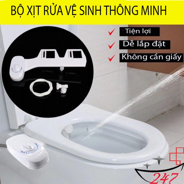 (HÀNG CHÍNH HÃNG ) Thiết bị rửa hậu môn bidet, lắp đặt được vào các loại bồn cầu, bảo hành chính hãng 3 năm